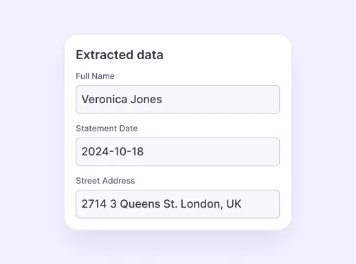 Proof-of-address field extraction