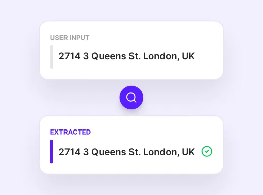 Submitted and extracted address comparison